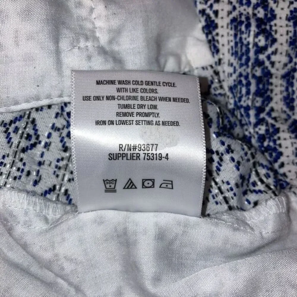 Liz Claiborne Women's 16 Jacquard Bermuda Shorts Aztec‎ Navy Gauze Basket Weaved